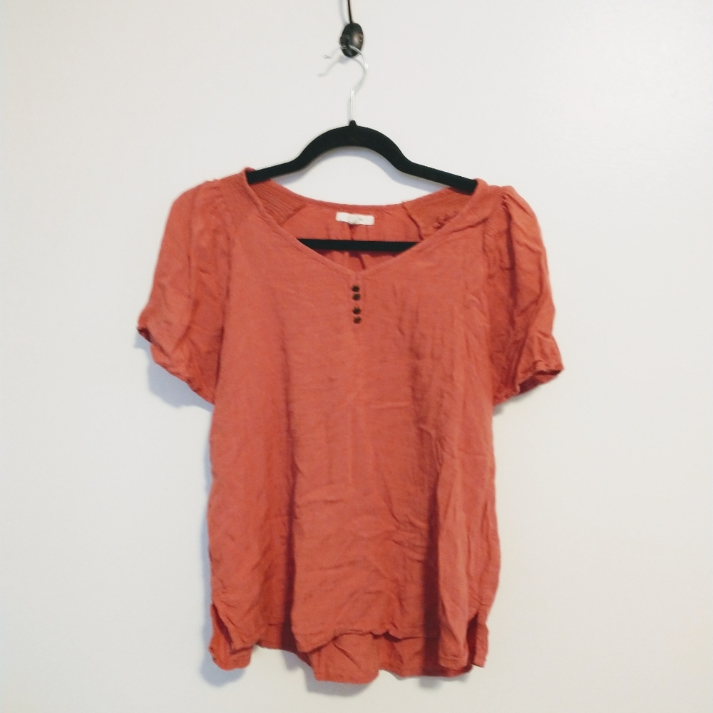 Maurices dusty pink short sleeve shirt size medium